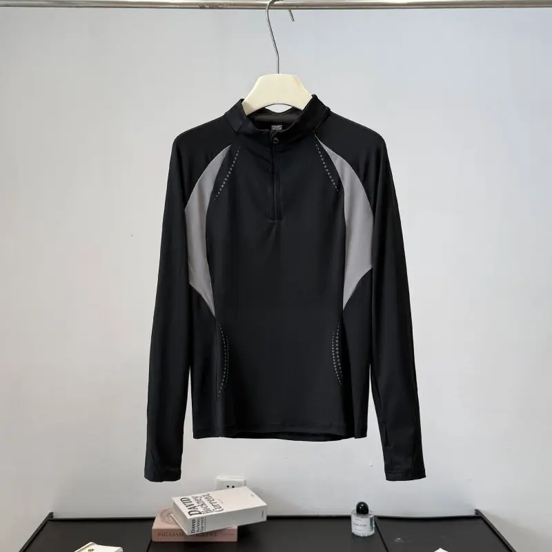 เสื้อยืดแขนยาวคอตั้งแบบซิปครึ่ - Yoga Of Fitness บทวิจารณ์และราคา