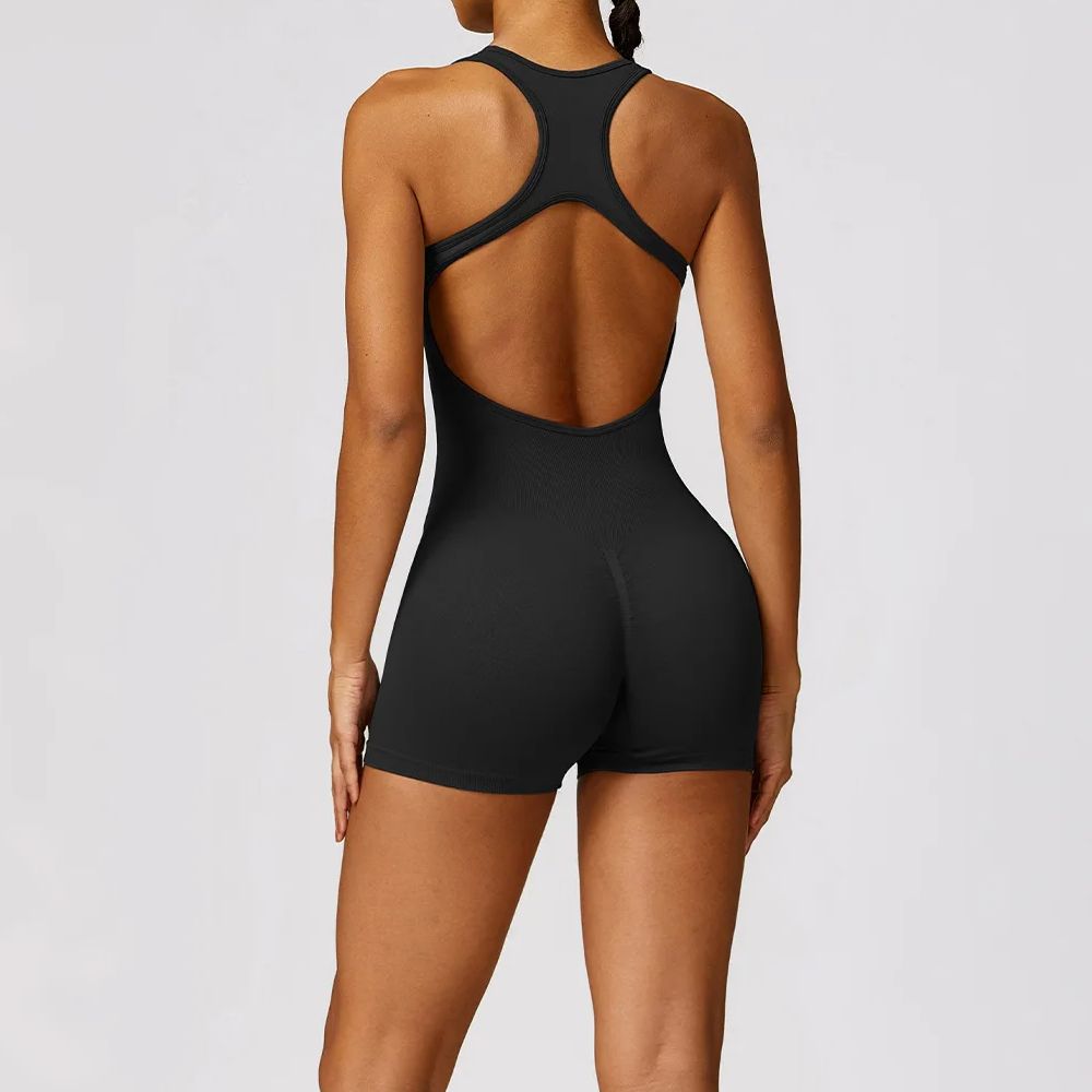จั๊มสูทด้านหลังสุดเซ็กซี่ชุดออ - Yoga Fitness Jumpsuit บทวิจารณ์และราคา