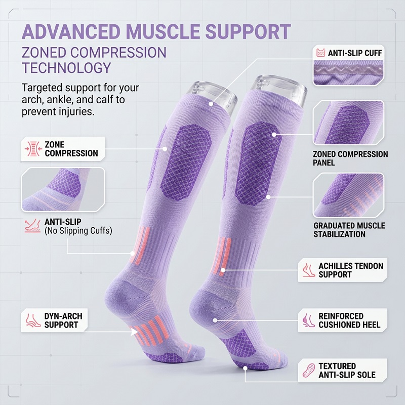 ถุงเท้ายาวสำหรับออกกำลังกายฤดู - Yoga Of Fitness บทวิจารณ์และราคา