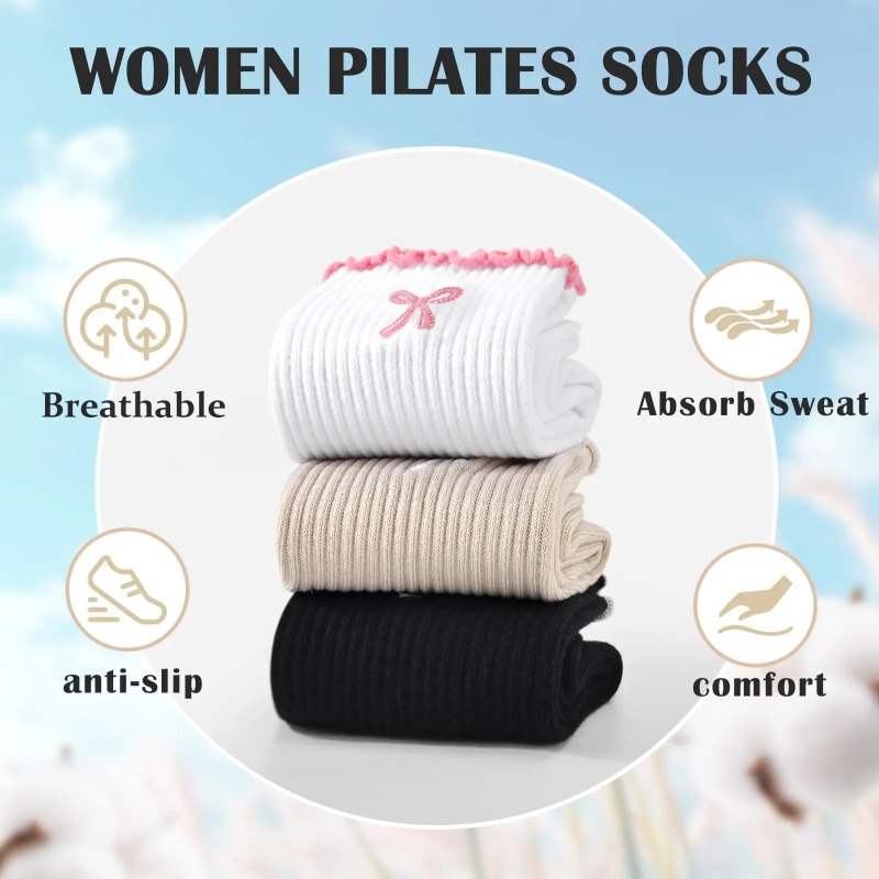 ถุงเท้าโยคะมืออาชีพ สายรัดผ้าฝ - Yoga Of Fitness บทวิจารณ์และราคา