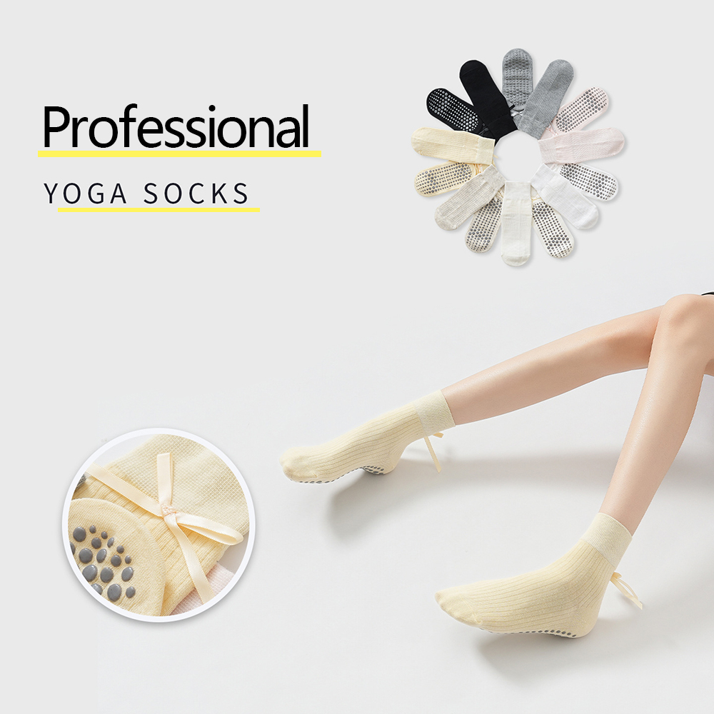 ถุงเท้าโยคะลายโบว์น่ารักสำหรับ - Yoga Of Fitness บทวิจารณ์และราคา